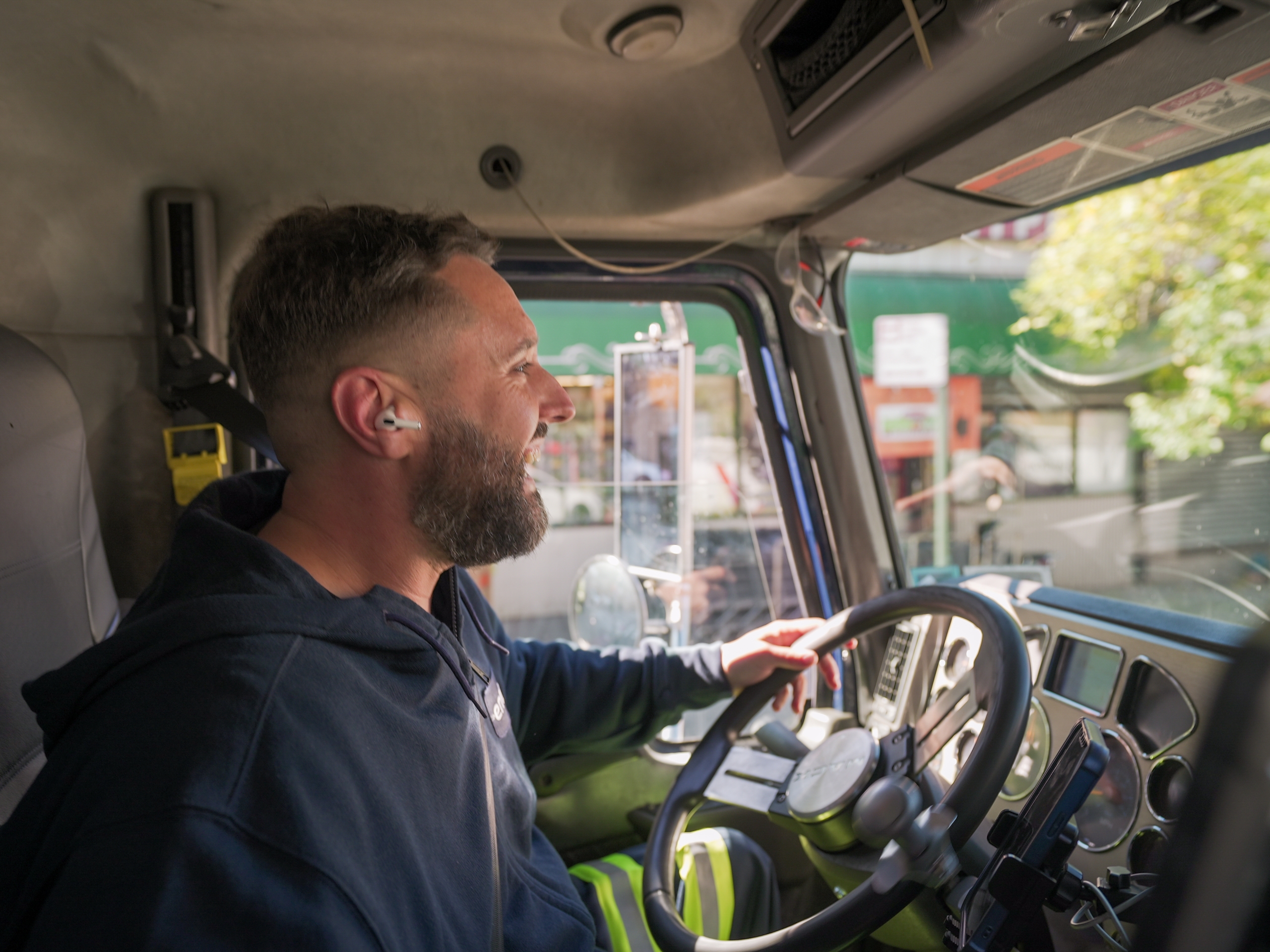 Energo truck driver on fuel delivery route in New York
