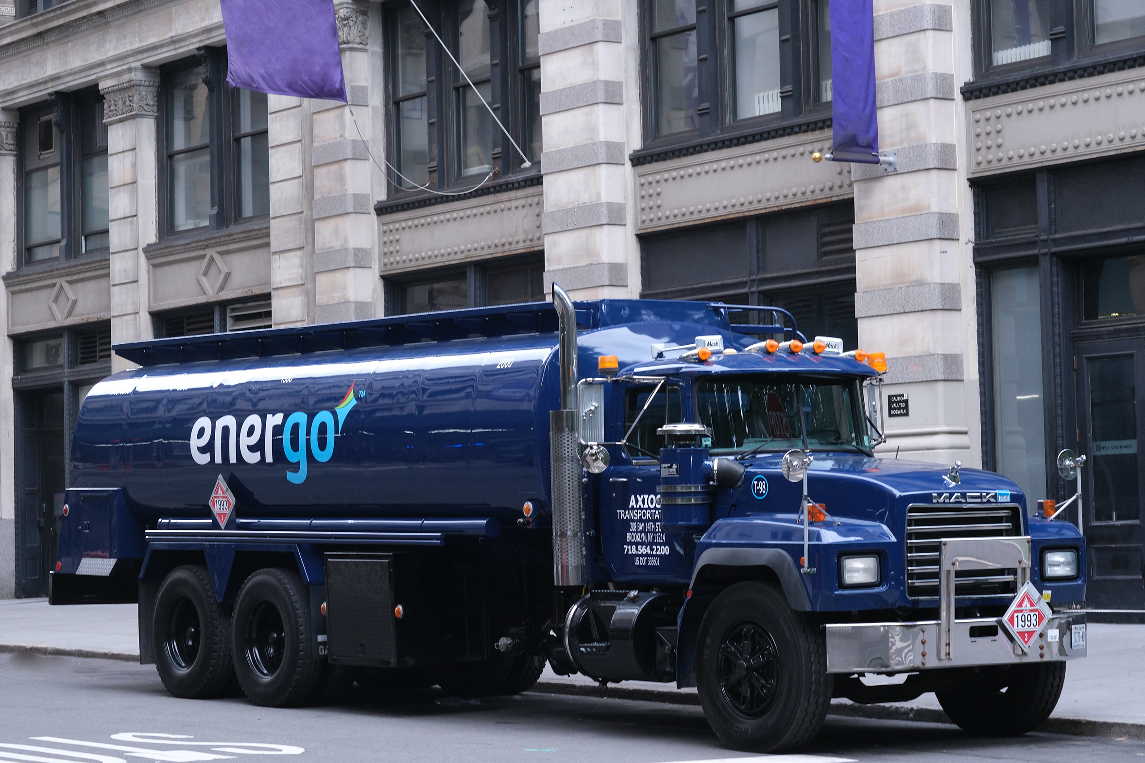 Energo fuel truck parked on the street