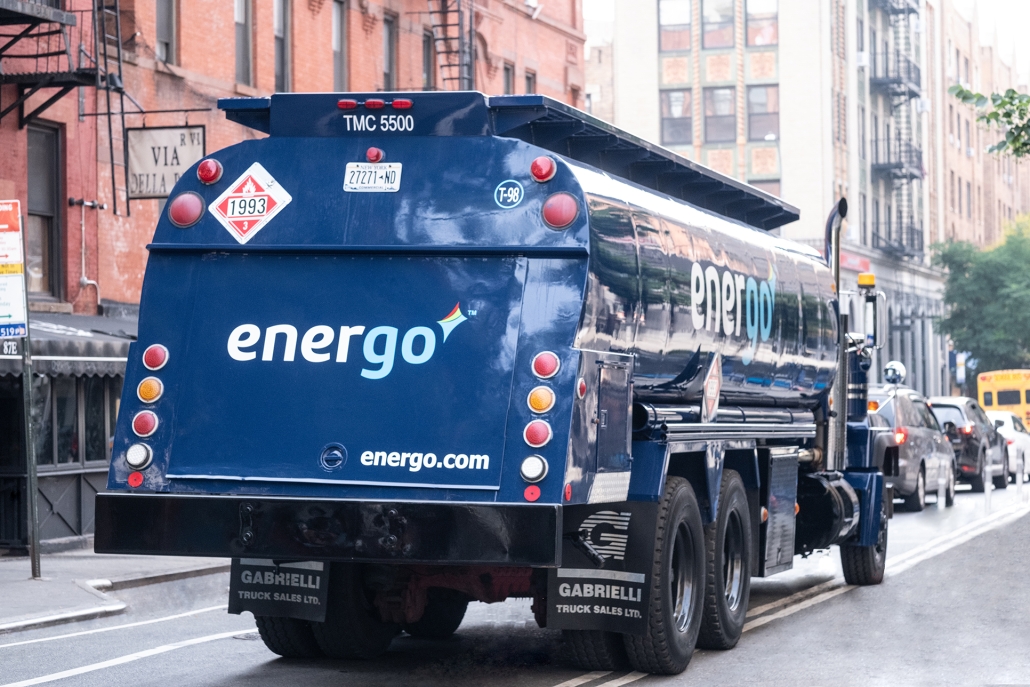 Energo truck from the back on a downtown NYC street