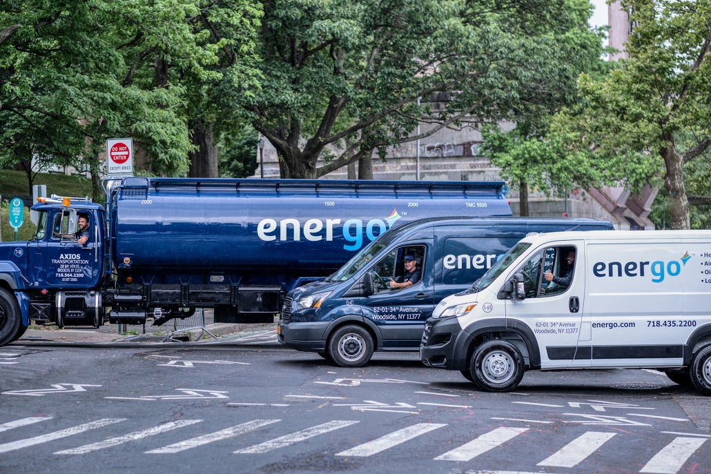 Energo fleet of heating oil trucks and vans in NYC