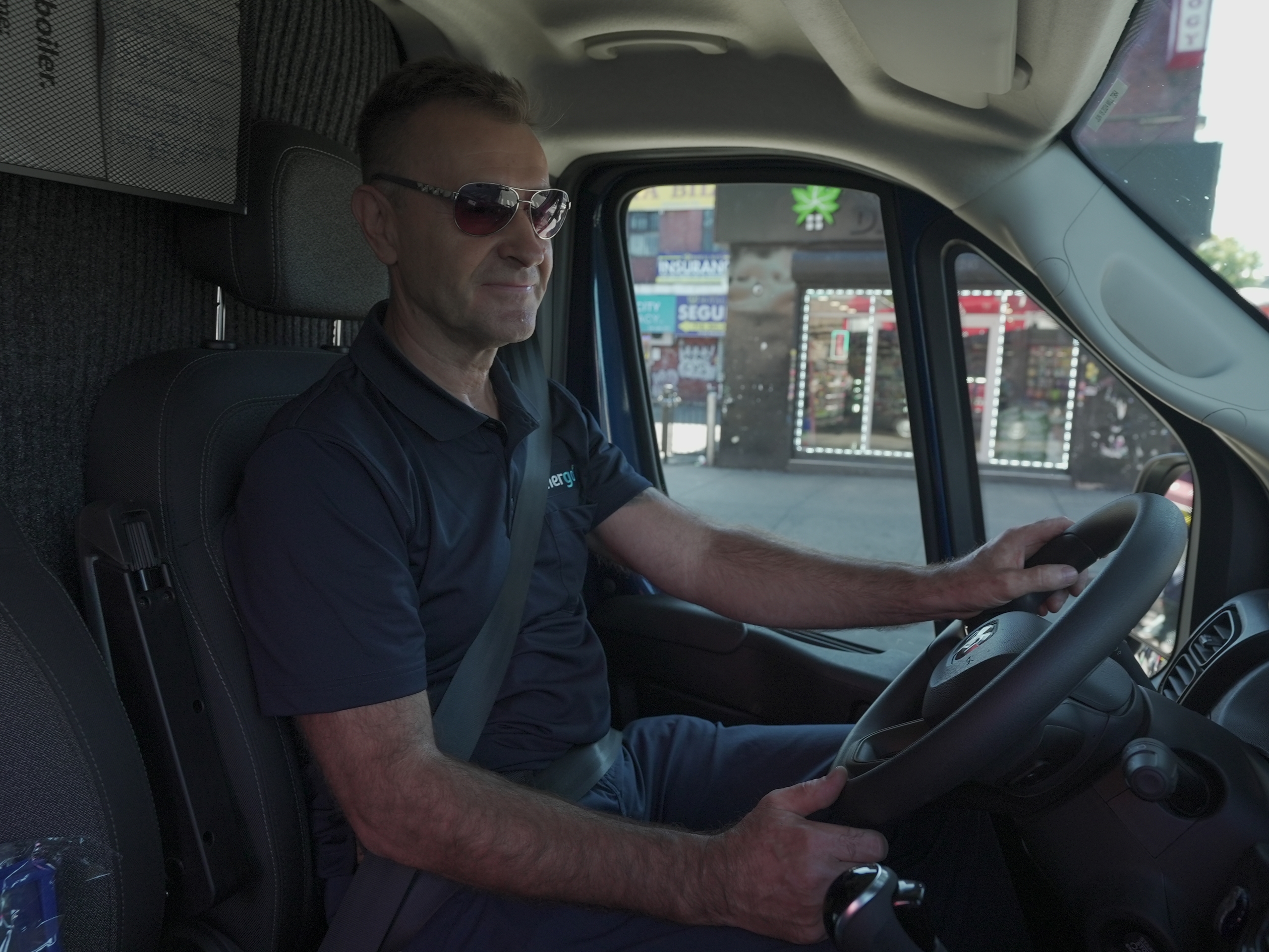 Energo driver operating vehicle in NYC