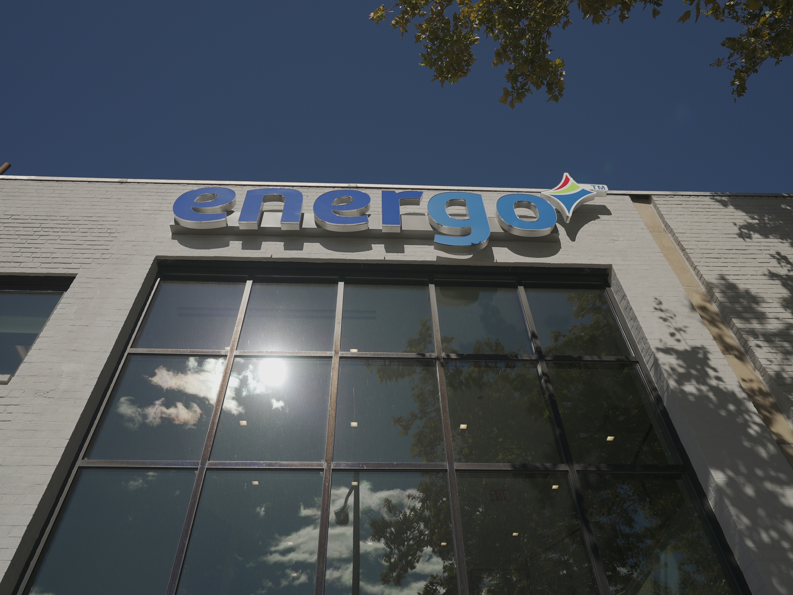 Energo headquarters building with logo on exterior