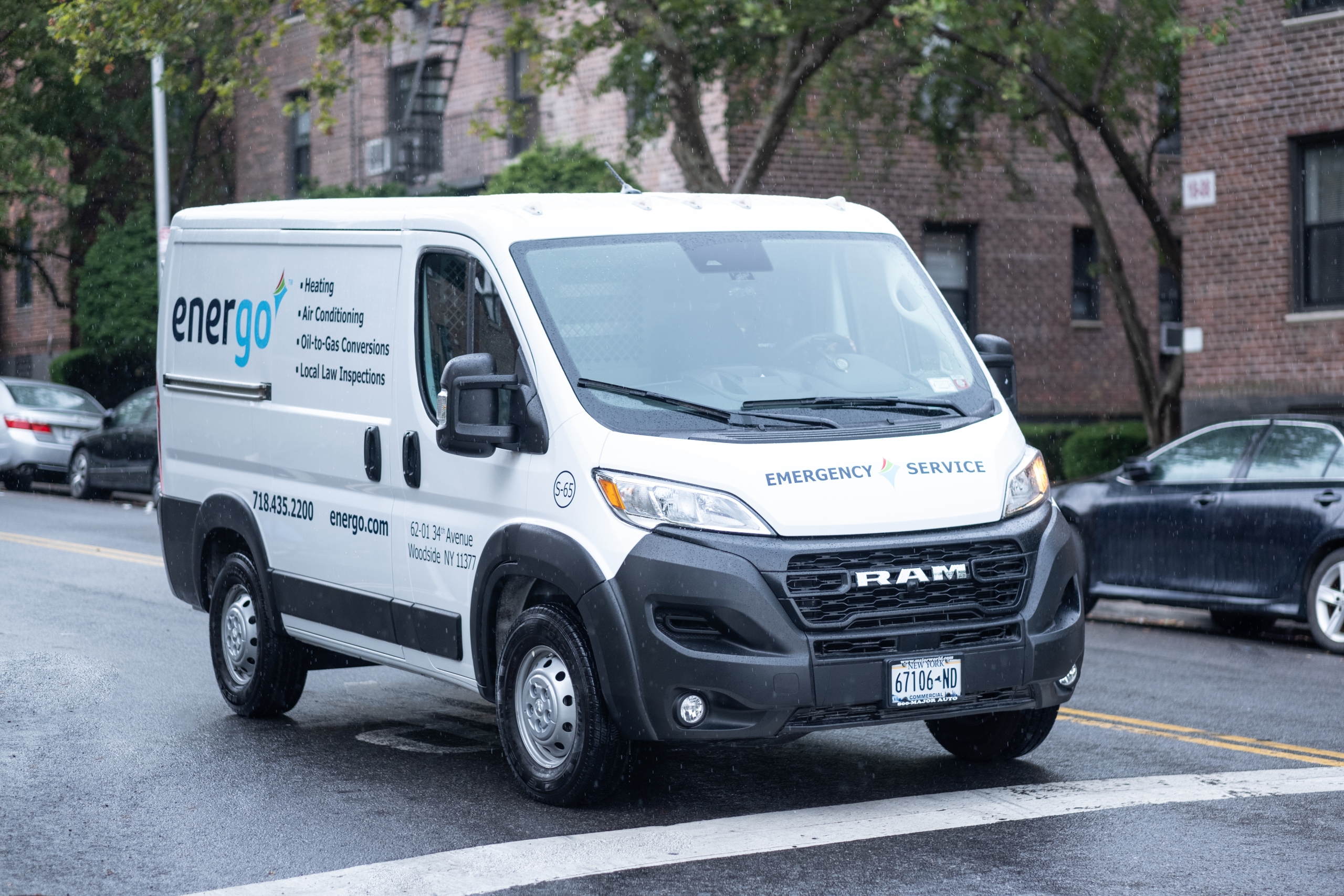 Energo service van parked on residential street